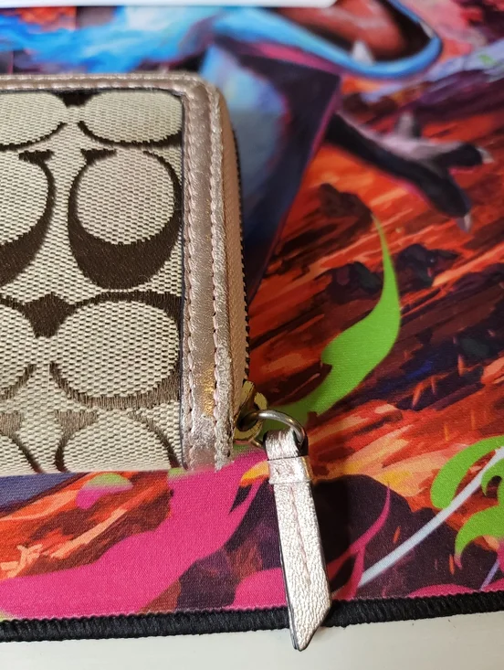 Coach Signature Long Wallet Total Pattern Canvas Beige And Rose Gold - Picture 9 of 14